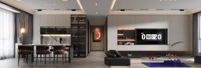 现代客餐厅3D模型下载